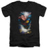 SUPERMAN/IN THE SKY - S/S ADULT V-NECK 30/1 - BLACK