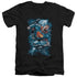 SUPERMAN/STORMY FLIGHT - S/S ADULT V-NECK 30/1 - BLACK