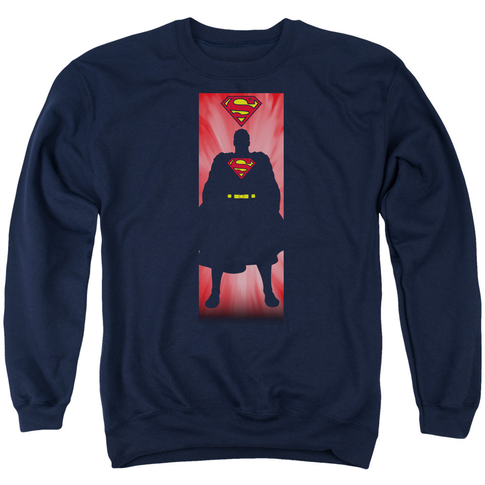 SUPERMAN/BLOCK - ADULT CREWNECK SWEATSHIRT - NAVY