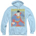SUPERMAN/SIMPLE SM POSTER - ADULT PULLOVER HOODIE - LIGHT BLUE