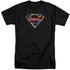 SUPERMAN/HAWAIIAN SHIELD - S/S ADULT TALL 18/1 - BLACK