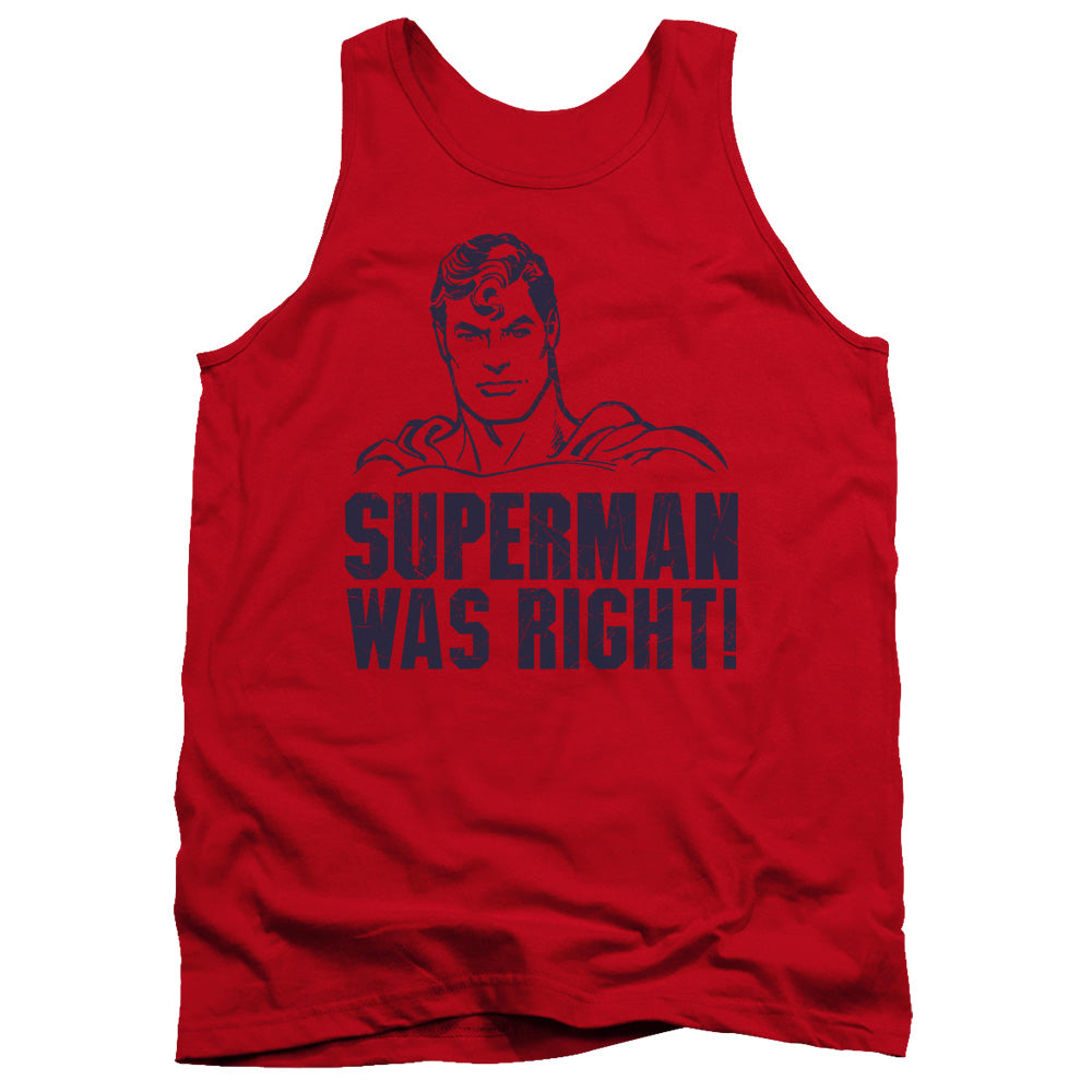 SUPERMAN/WAS RIGHT - ADULT TANK - RED
