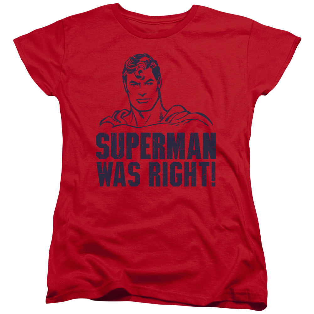 SUPERMAN/WAS RIGHT - S/S WOMENS TEE - RED