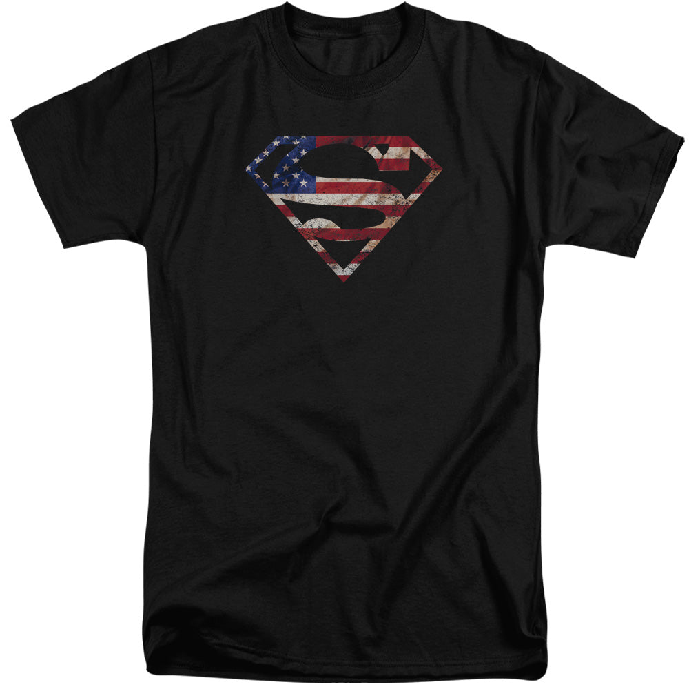 SUPERMAN/SUPER PATRIOT - S/S ADULT TALL 18/1 - BLACK