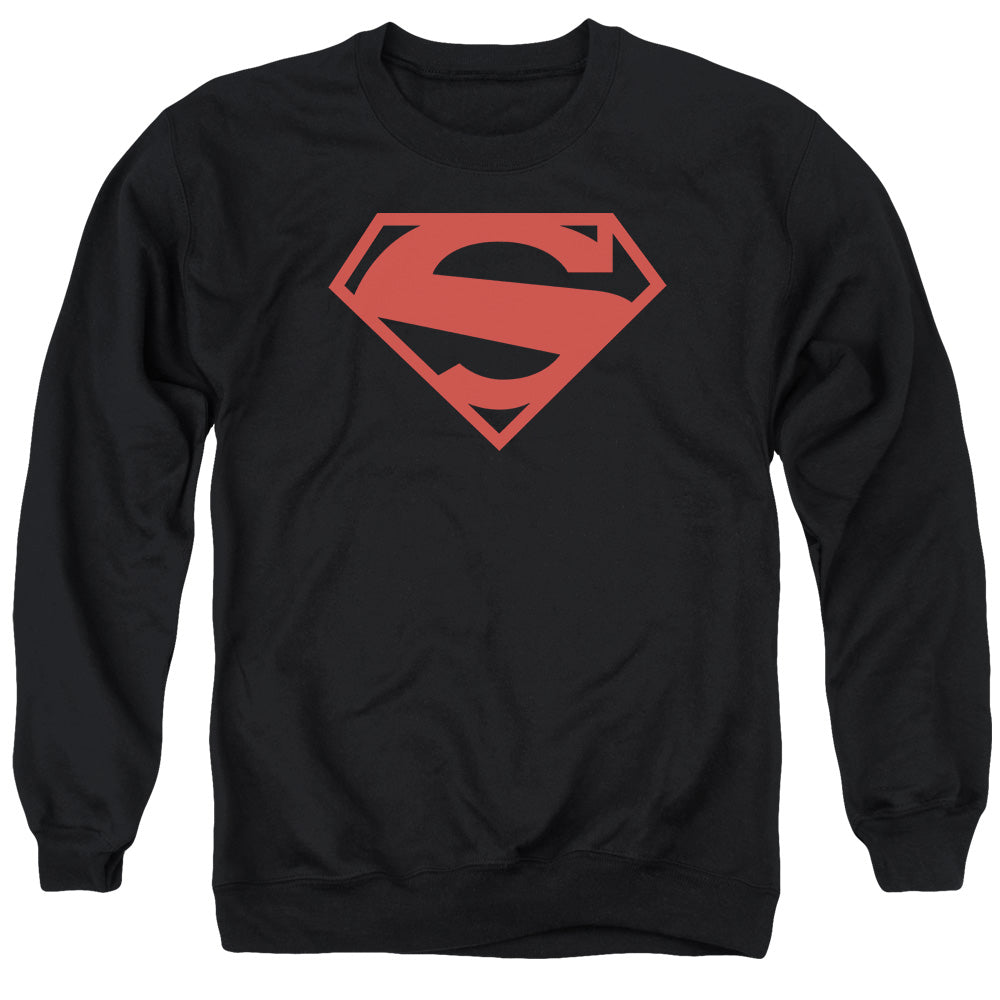SUPERMAN/52 RED BLOCK - ADULT CREWNECK SWEATSHIRT - BLACK