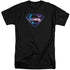 SUPERMAN/GALAXY SHIELD - S/S ADULT TALL 18/1 - BLACK