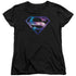 SUPERMAN/GALAXY SHIELD - S/S WOMENS TEE - BLACK