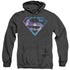 SUPERMAN/GALAXY 2 SHIELD - ADULT HEATHER HOODIE - BLACK