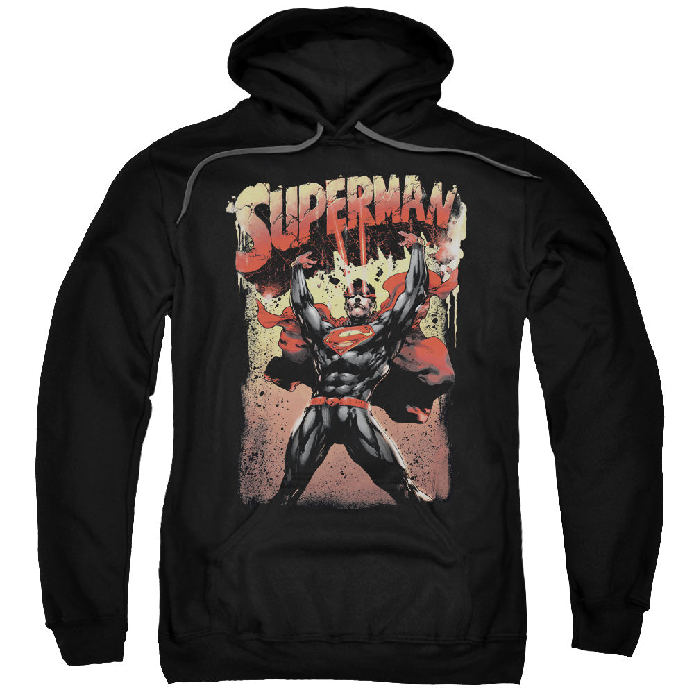 SUPERMAN/LIFT UP - ADULT PULLOVER HOODIE - BLACK