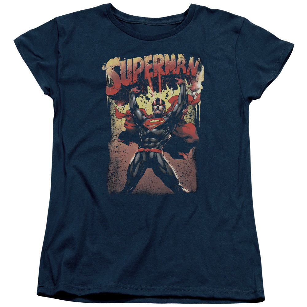 SUPERMAN/LIFT UP - S/S WOMENS TEE - NAVY