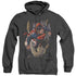 SUPERMAN/ORBIT - ADULT HEATHER HOODIE - BLACK