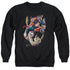 SUPERMAN/ORBIT - ADULT CREWNECK SWEATSHIRT - BLACK