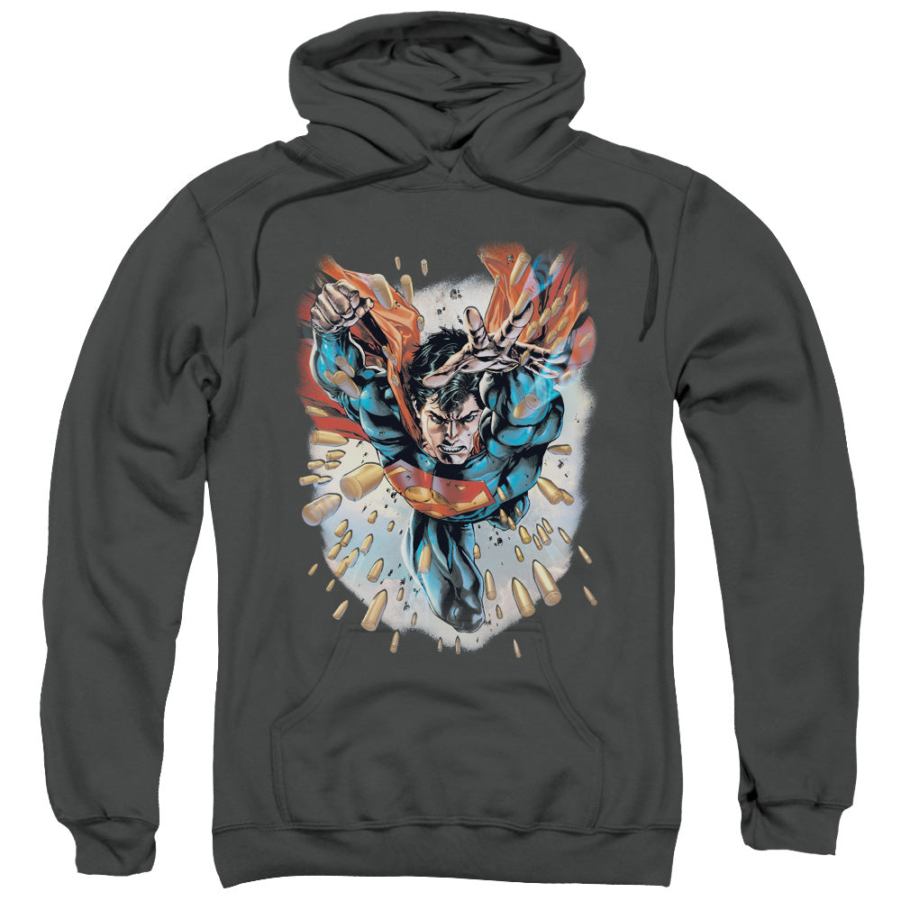SUPERMAN/WITHIN MY GRASP - ADULT PULLOVER HOODIE - CHARCOAL