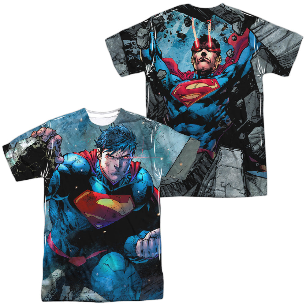 SUPERMAN/RUMBLE (FRONT/BACK PRINT) - S/S ADULT POLY CREW - MULTI