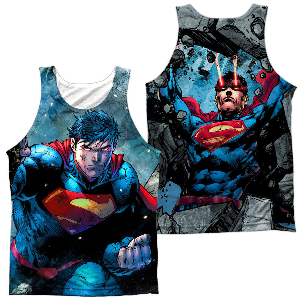 SUPERMAN/RUMBLE (FRONT/BACK PRINT) - ADULT POLY TANK TOP - MULTI