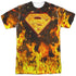 SUPERMAN/FIRE LOGO (FRONT/BACK PRINT) - S/S ADULT POLY CREW - MULTI