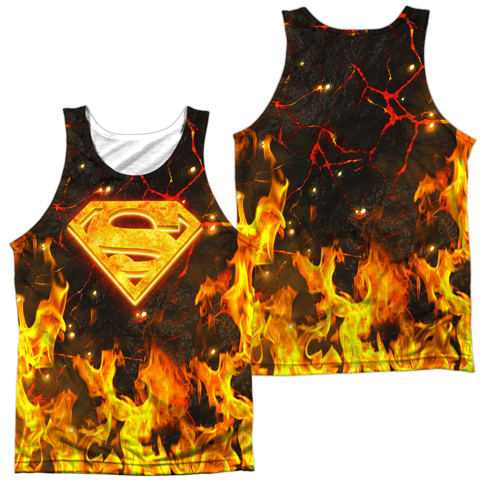 SUPERMAN/FIRE LOGO (FRONT/BACK PRINT) - ADULT POLY TANK TOP - MULTI