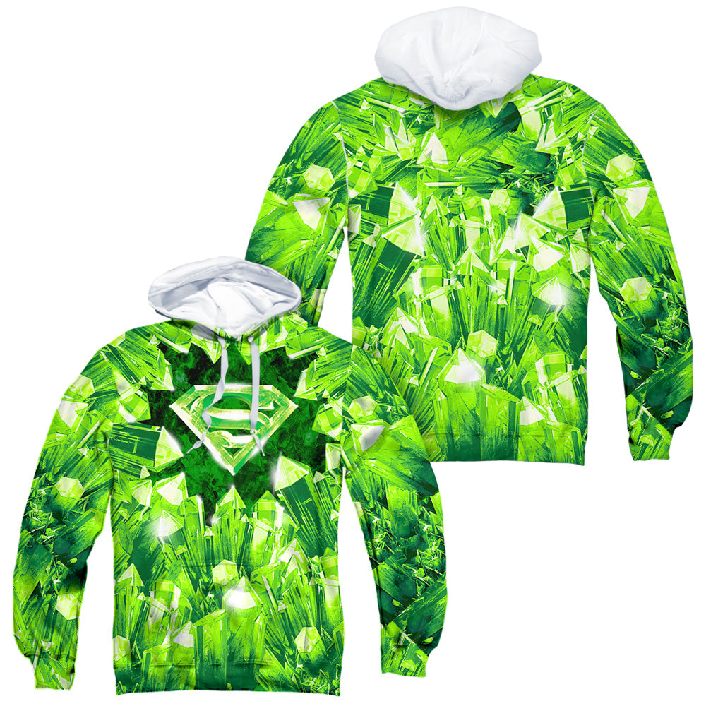 SUPERMAN/KRYPTONITE SHIELD (FRONT/BACK PRINT) - ADULT POLY PULLOVER HOODIE - MULTI