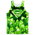 SUPERMAN/KRYPTONITE SHIELD (FRONT/BACK PRINT) - ADULT POLY TANK TOP - MULTI