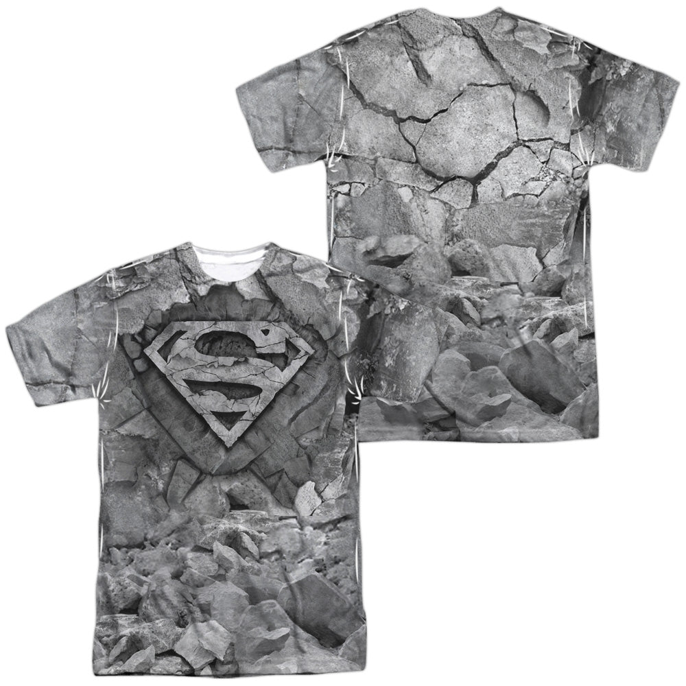 SUPERMAN/ROCK & RUMBLE (FRONT/BACK PRINT) - S/S ADULT POLY CREW - MULTI