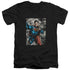 SUPERMAN/SUPER SELFIE - S/S ADULT V-NECK 30/1 - BLACK