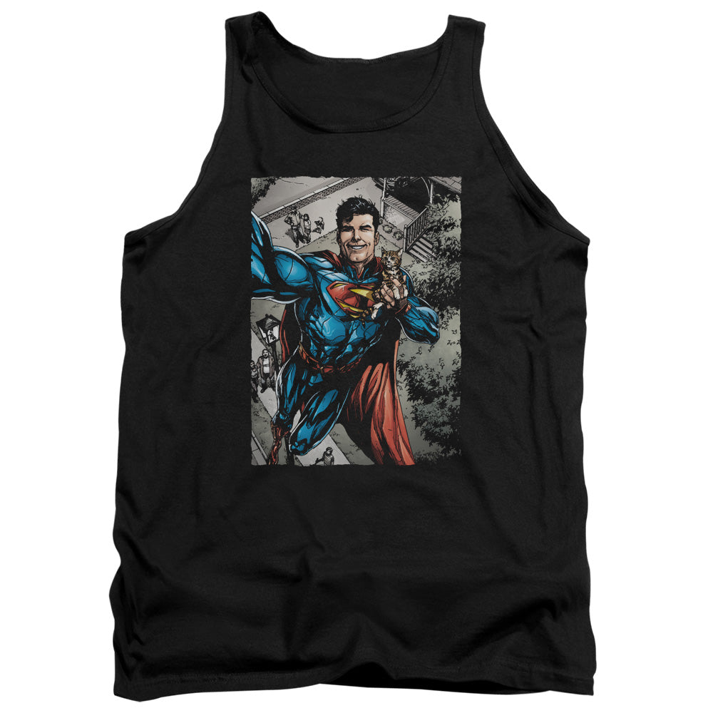 SUPERMAN/SUPER SELFIE - ADULT TANK - BLACK