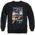SUPERMAN/TORN COLLAGE - ADULT CREWNECK SWEATSHIRT - BLACK