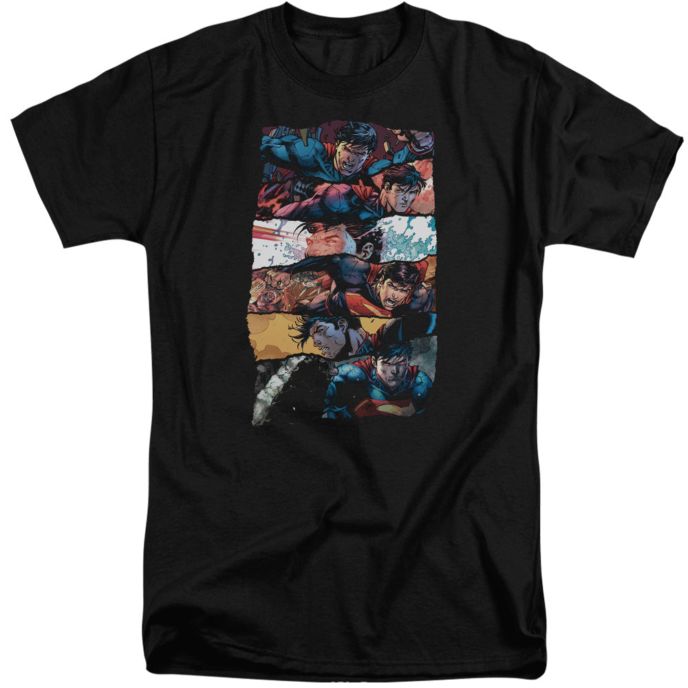 SUPERMAN/TORN COLLAGE - S/S ADULT TALL 18/1 - BLACK