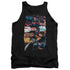 SUPERMAN/TORN COLLAGE - ADULT TANK - BLACK
