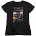 SUPERMAN/TORN COLLAGE - S/S WOMENS TEE - BLACK