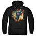 SUPERMAN/BLASTING THROUGH - ADULT PULLOVER HOODIE - BLACK