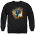 SUPERMAN/BLASTING THROUGH - ADULT CREWNECK SWEATSHIRT - BLACK