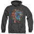 SUPERMAN/ROCK BREAKER - ADULT HEATHER HOODIE - BLACK