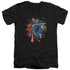 SUPERMAN/ROCK BREAKER - S/S ADULT V-NECK 30/1 - BLACK