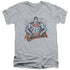 SUPERMAN/VINTAGE STANCE - S/S ADULT V-NECK 30/1 - ATHLETIC HEATHER