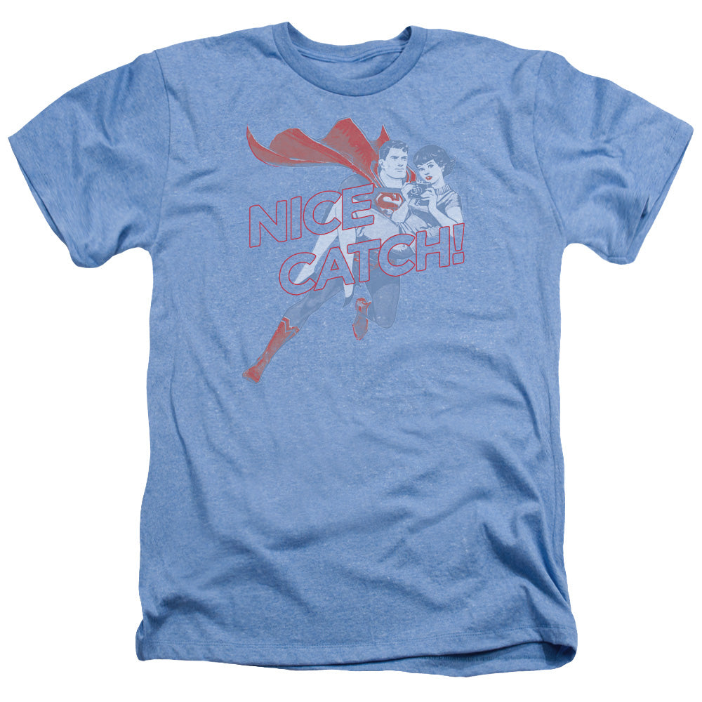 SUPERMAN/NICE CATCH - ADULT HEATHER - LIGHT BLUE