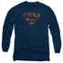 SUPERMAN/SUPER DISTRESSED -  L/S ADULT 18/1  - NAVY