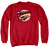 SUPERMAN/FLY BY - ADULT CREWNECK SWEATSHIRT - RED