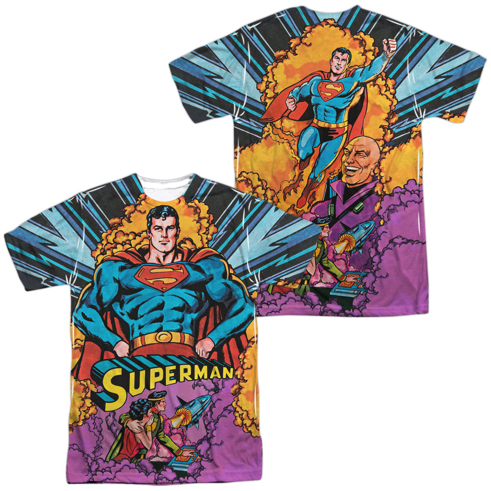 SUPERMAN/BLAST OFF (FRONT/BACK PRINT) - S/S ADULT POLY CREW - MULTI