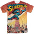 SUPERMAN/CITY FLYING (FRONT/BACK PRINT) - S/S ADULT POLY CREW - MULTI
