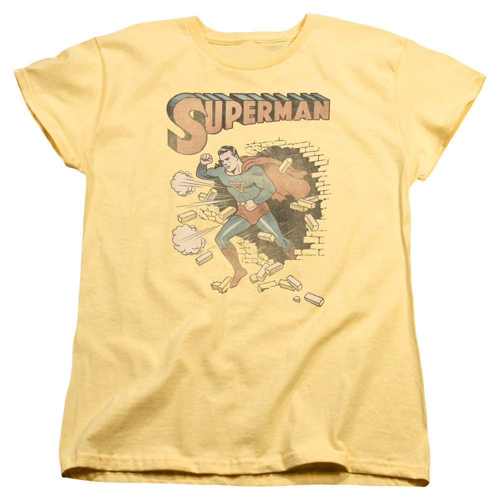 SUPERMAN/VINTAGE BREAKTHROUGH - S/S WOMENS TEE - BANANA