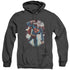 SUPERMAN/VINTAGE STEEL - ADULT HEATHER HOODIE - BLACK