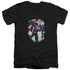 SUPERMAN/VINTAGE STEEL - S/S ADULT V-NECK 30/1 - BLACK