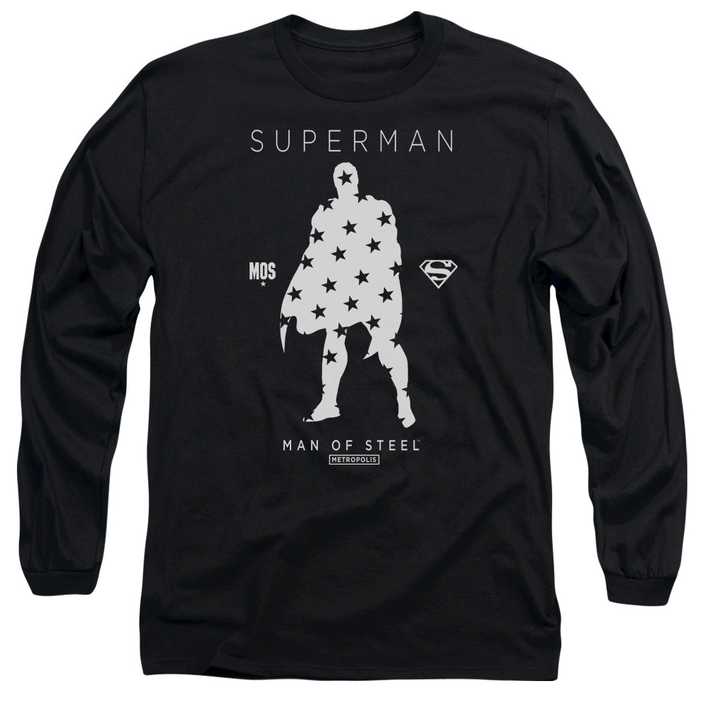 SUPERMAN/STAR SILHOUETTE -  L/S ADULT 18/1  - BLACK