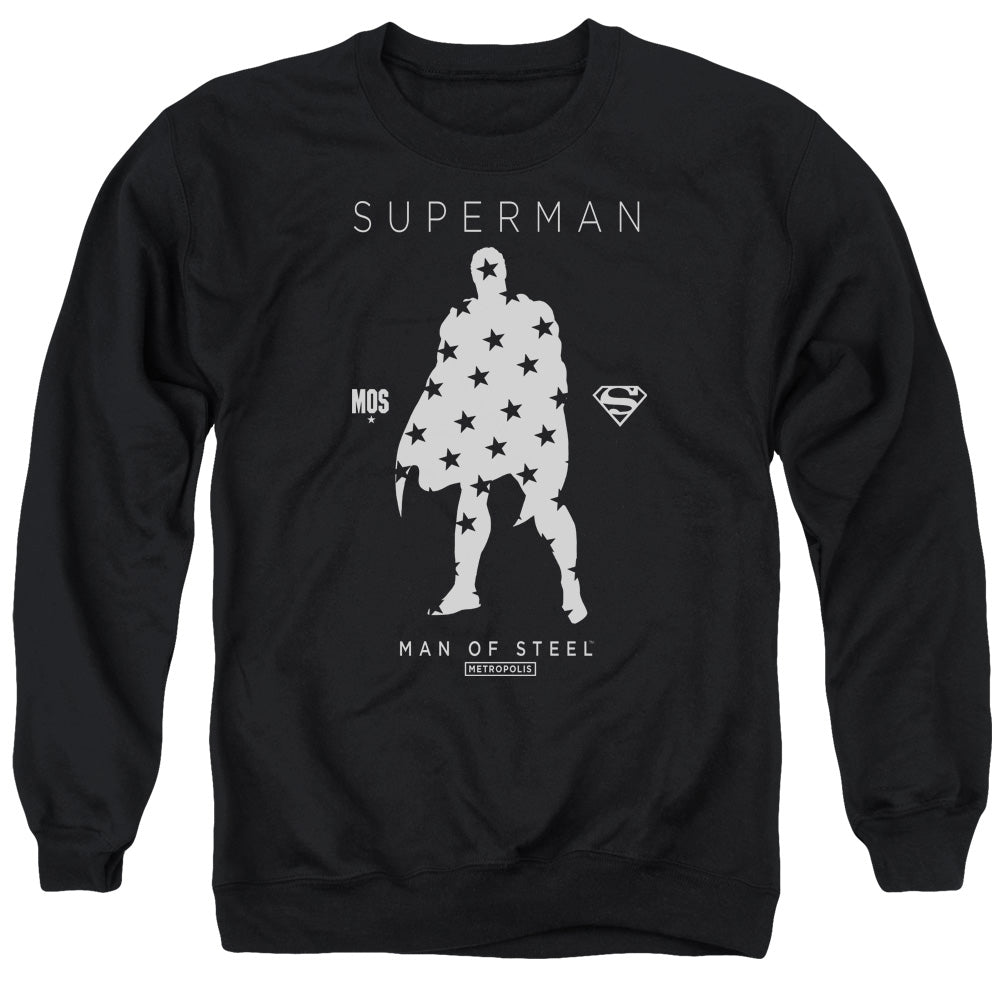 SUPERMAN/STAR SILHOUETTE - ADULT CREWNECK SWEATSHIRT - BLACK