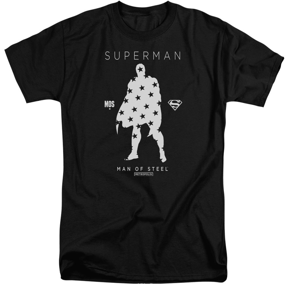 SUPERMAN/STAR SILHOUETTE - S/S ADULT TALL 18/1 - BLACK