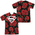 SUPERMAN/SUPER FLORAL (FRONT/BACK PRINT) - S/S ADULT POLY CREW - MULTI