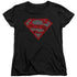 SUPERMAN/ELEPHANT ROSE SHIELD - S/S WOMENS TEE - BLACK