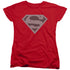 SUPERMAN/ELEPHANT SHIELD - S/S WOMENS TEE - RED