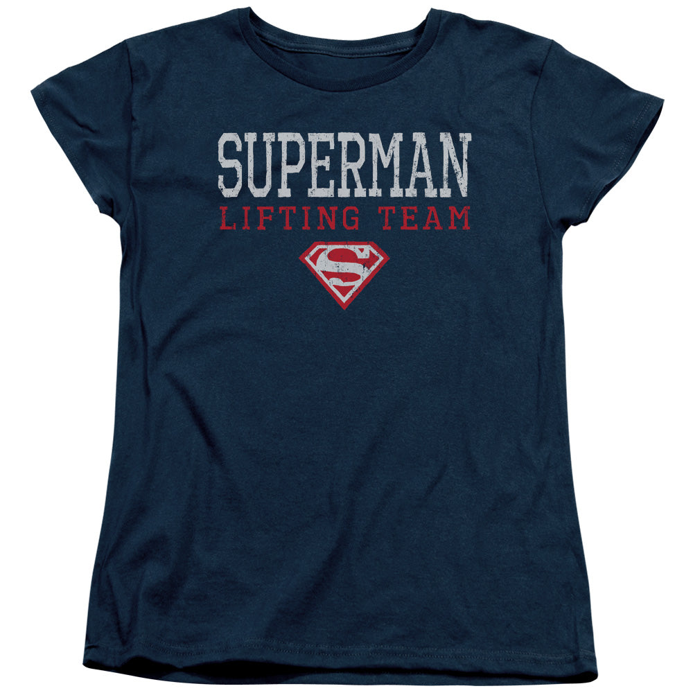 SUPERMAN/LIFTING TEAM - S/S WOMENS TEE - NAVY
